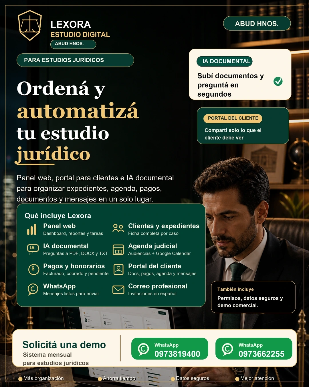 Flyer comercial de Lexora Estudio Digital